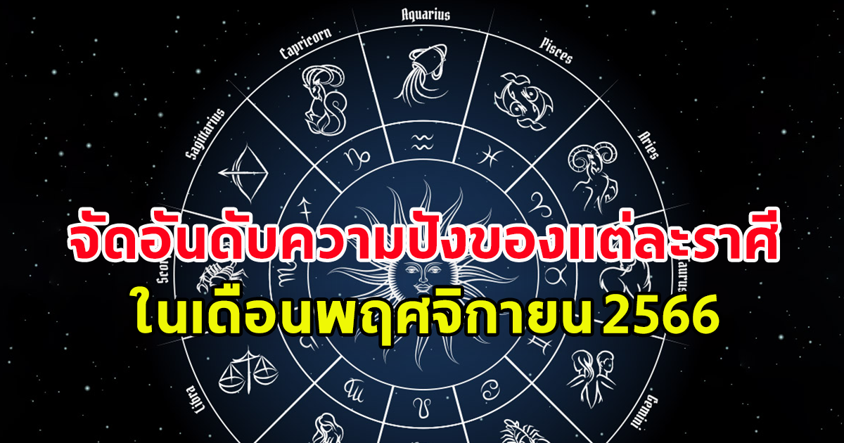 จัดอันดับความปังของแต่ละราศี เดือนพฤศจิกายน 2566