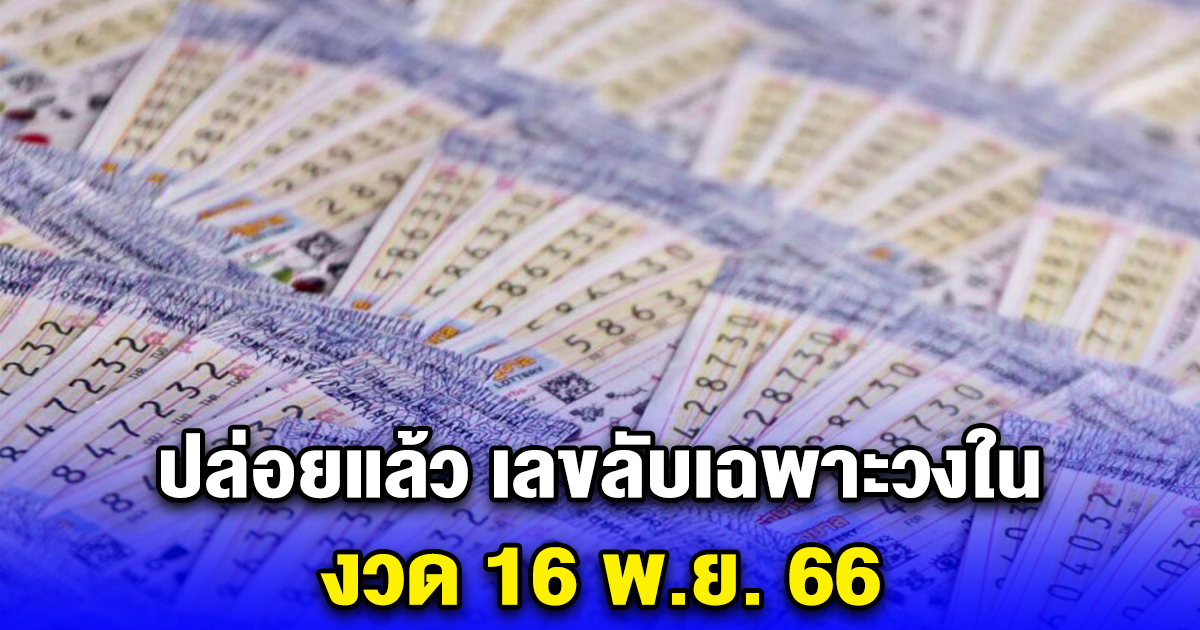 ปล่อยแล้ว เลขลับเฉพาะวงใน งวด 16 พ.ย. 66