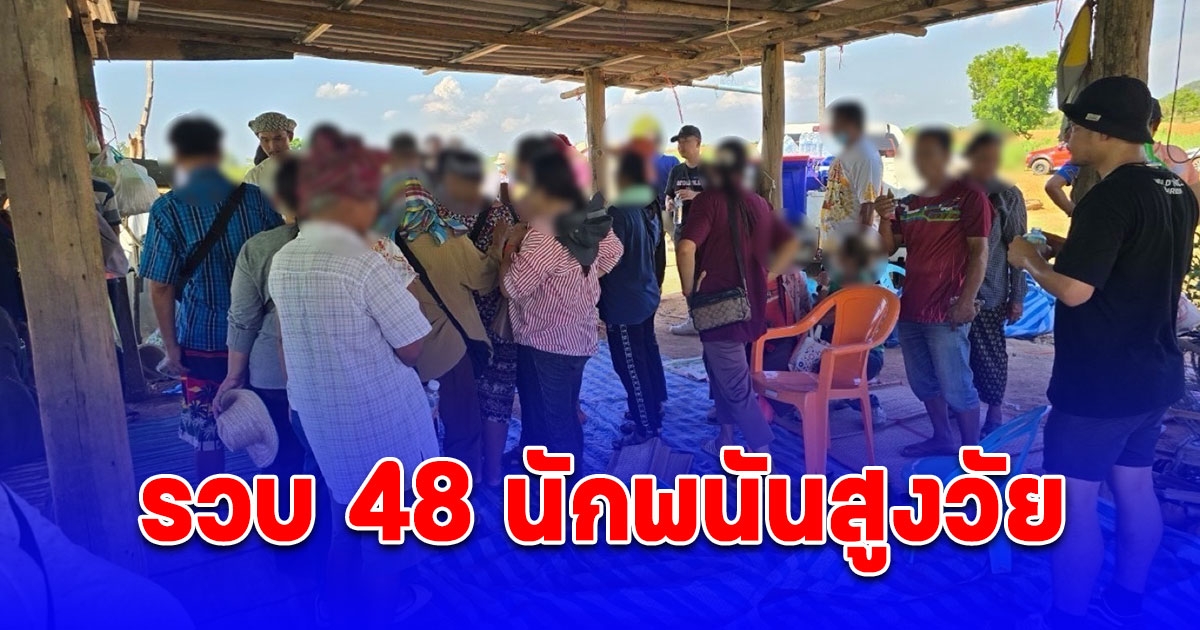 รวบ 48 นักพนันสูงวัย วิ่งป่าราบ หลังตำรวจบุกบ่อนกลางไร่มัน จับยกเซ็ต