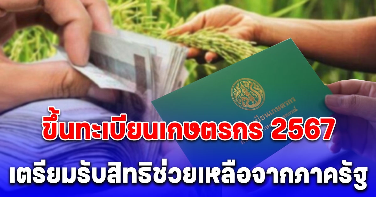 เปิดขั้นตอน ขึ้นทะเบียนเกษตรกร 2567 เตรียมรับสิทธิช่วยเหลือจากภาครัฐ อย่าให้เสียสิทธิ