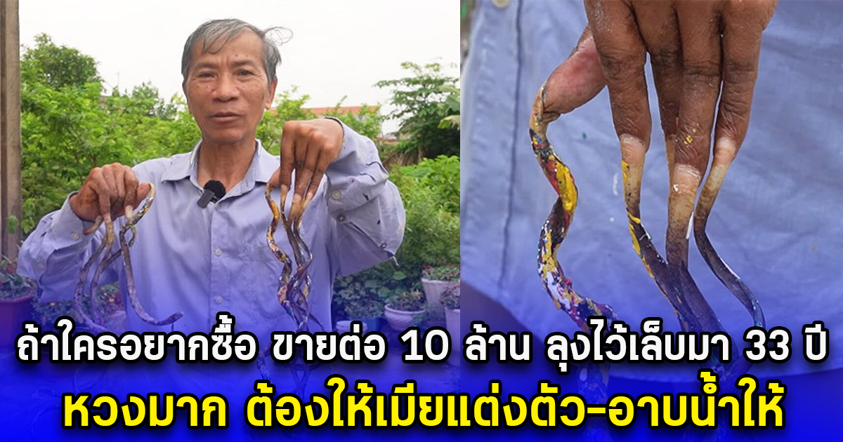 ถ้าใครอยากซื้อ ขายต่อ 10 ล้าน ลุงไว้เล็บมา 33 ปี เผยหวงมาก ต้องให้เมียแต่งตัว-อาบน้ำให้