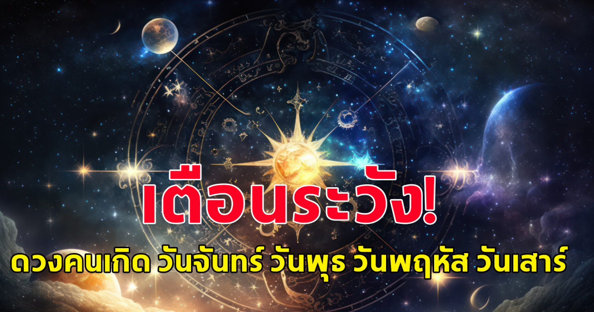 ดวงคนเกิด วันจันทร์ วันพุธ วันพฤหัส วันเสาร์ เตือนระวัง!