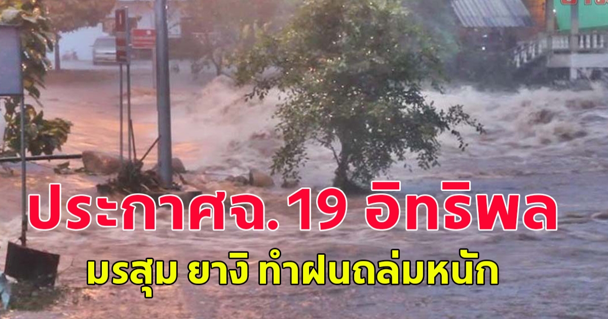 กรมอุตุ ประกาศเตือน ฉ.19 อิทธิพล มรสุม ยางิ ทำฝนถล่มไทย