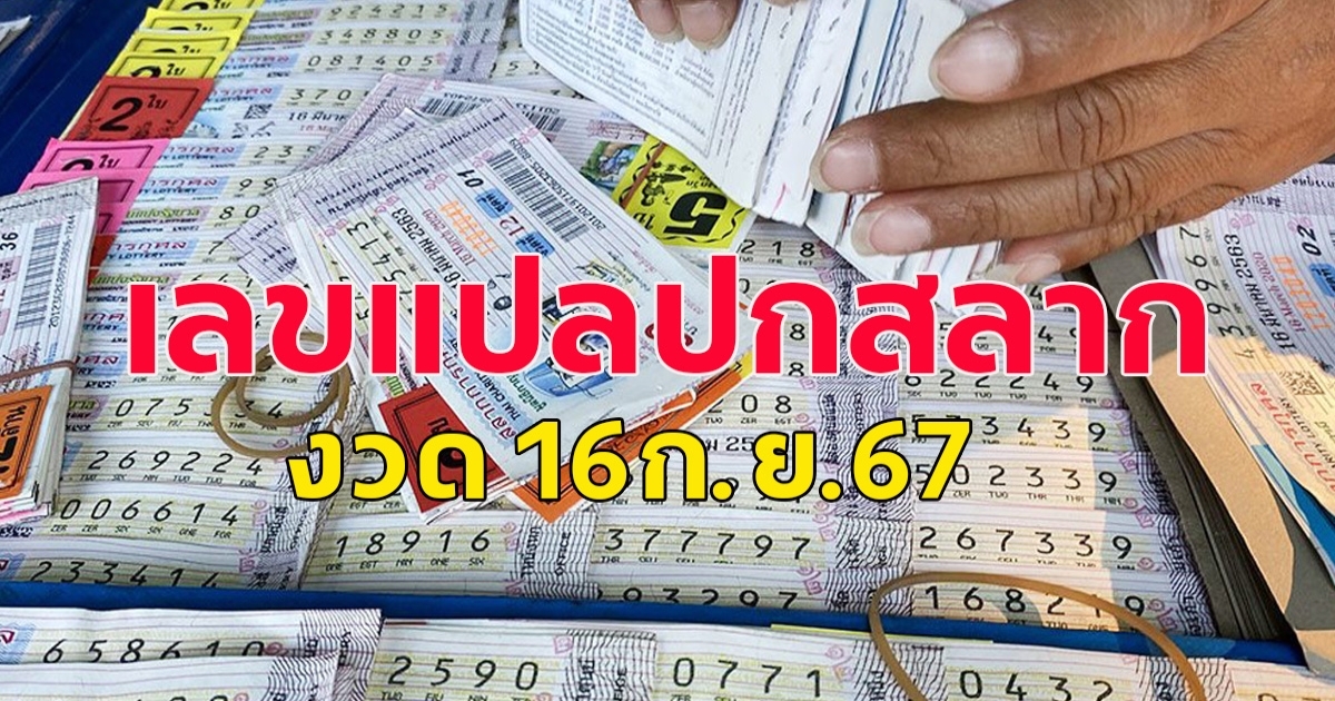 เลขแปลปกสลาก 16ก.ย.67  โปรดใช้วิจารณญาณ