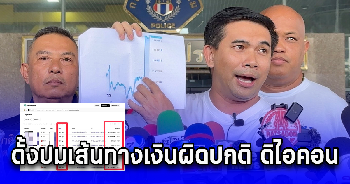 ตั้งปมเส้นทางเงินผิดปกติ ดิไอคอน พบโอนก้อนใหญ่ 8,000-9,000 ล้านบาทก่อนบอสคนสุดท้ายถูกจับ