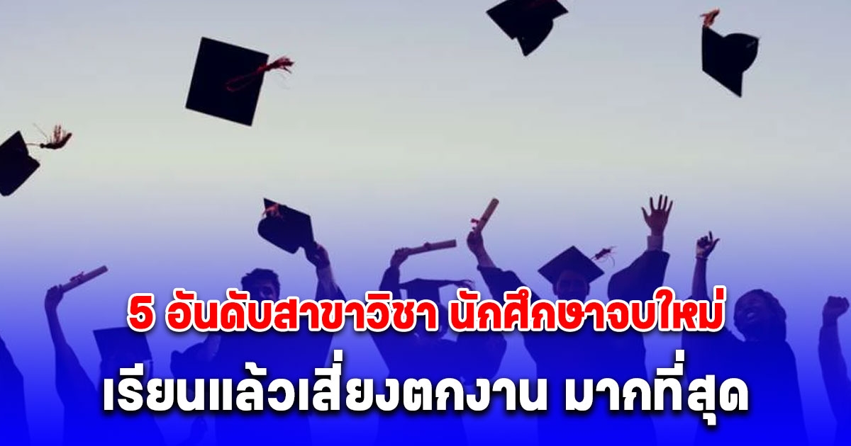 กลุ่มวิจัยผู้เชี่ยวชาญเผย 5 อันดับสาขาวิชา นักศึกษาจบใหม่ เรียนแล้วเสี่ยงตกงาน มากที่สุด