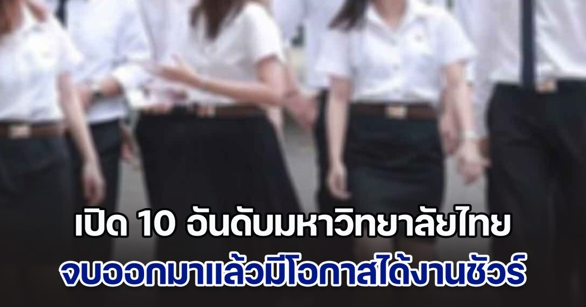 เปิด 10 อันดับมหาวิทยาลัยไทย ได้คะแนนจากผู้จ้างงานสูง จบแล้วมีโอกาสได้งานชัวร์