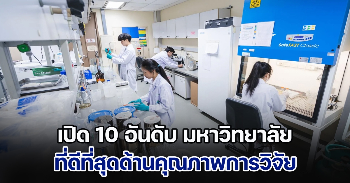 เปิด 10 อันดับ มหาวิทยาลัยไทย ที่ดีที่สุดด้านคุณภาพการวิจัย