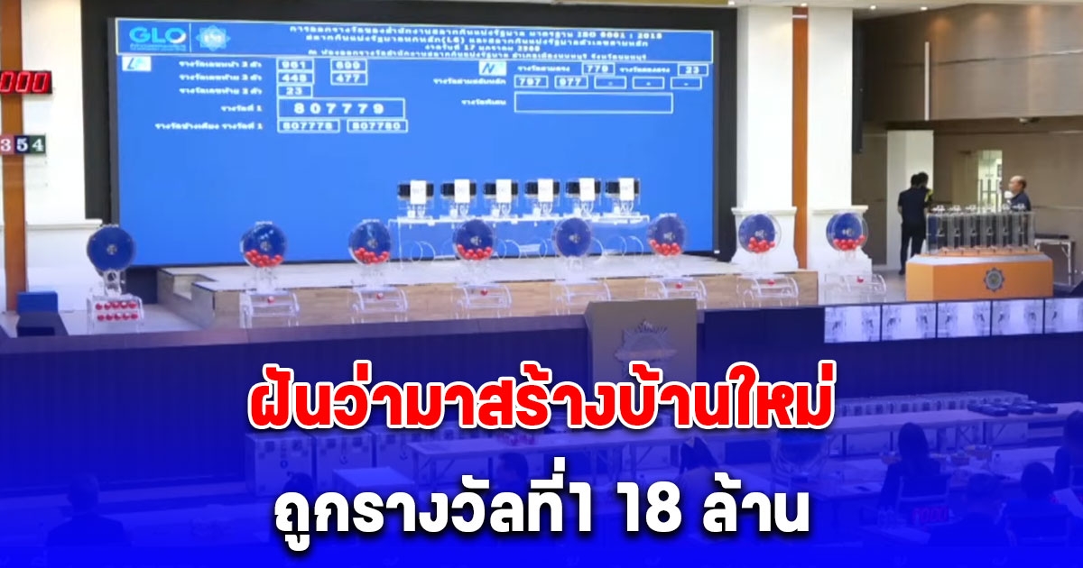 หนุ่มพะเยา ฝันว่ามาสร้างบ้านใหม่ ซื้อเลขที่บ้าน ถูกรางวัลที่ 1 3 ใบ 18 ล้าน