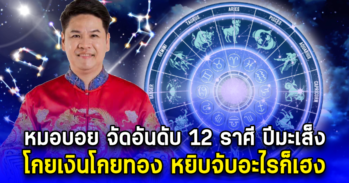 หมอบอย จัดอันดับ 12 ราศี ปีมะเส็ง โกยเงินโกยทอง หยิบจับอะไรก็เฮง