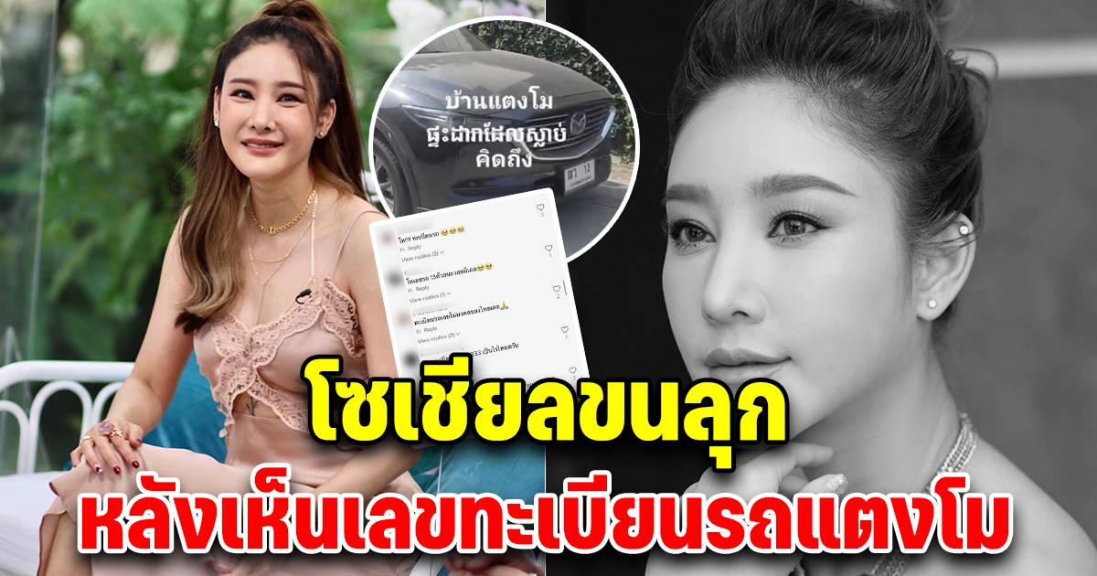 โซเชียลสังเกตเห็นเลขทะเบียนรถ แตงโม นิดา