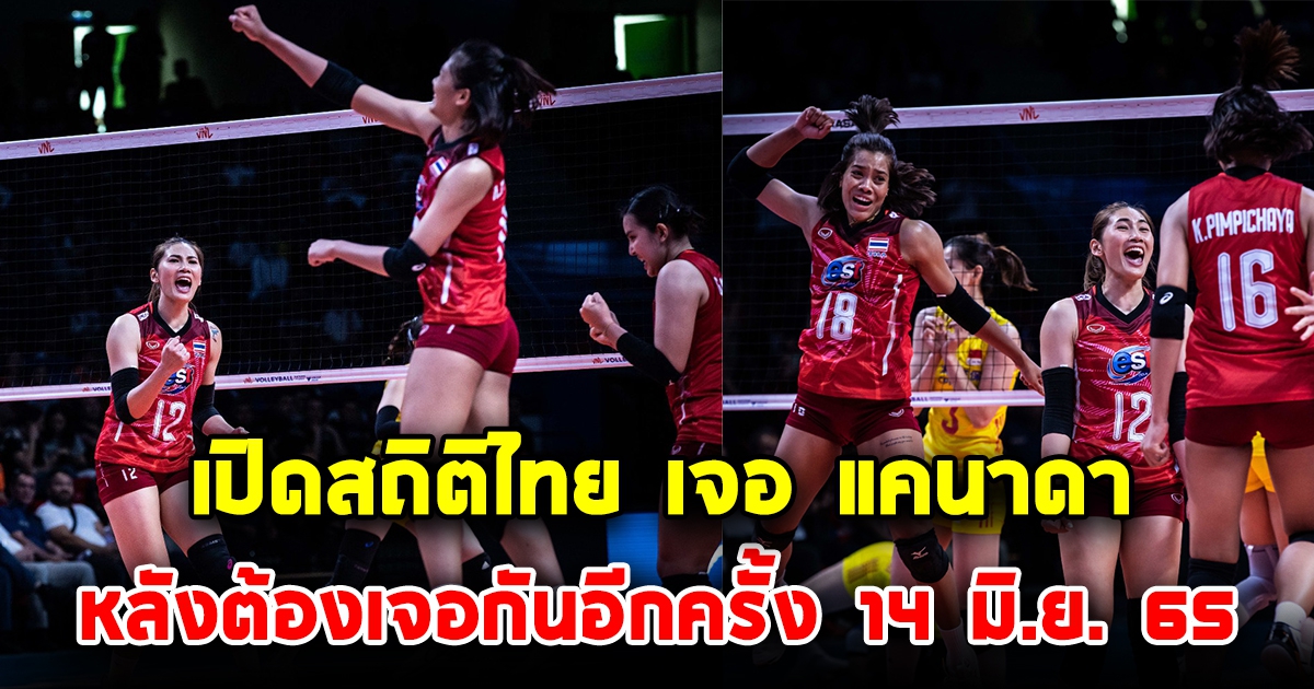 เปิดสถิติ วอลเลย์บอลหญิงไทย แข่ง แคนาดา