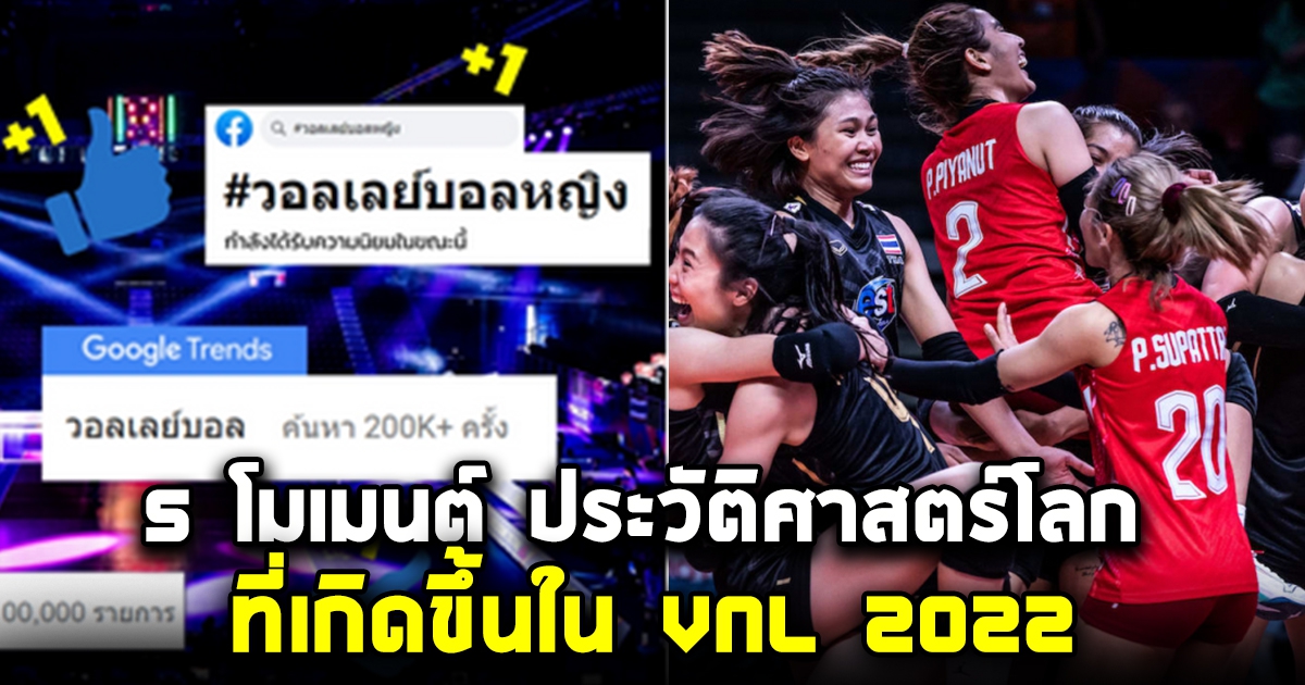 5 โมเมนต์ประวัติศาสตร์ ที่วอลเลย์บอลหญิงไทยทำได้ใน VNL 2022