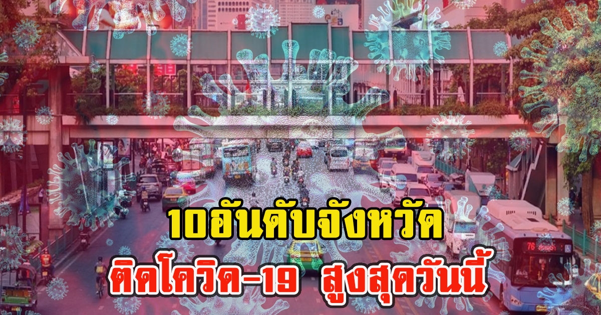 10อันดับจังหวัด ติดCV-19 สูงสุดวันนี้