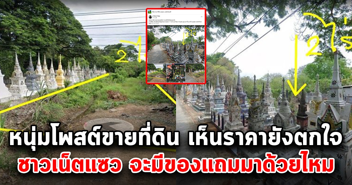 หนุ่มโพสต์ขายที่ดิน 2 ไร่ ติดวัด เห็นราคาแล้วยังตกใจ