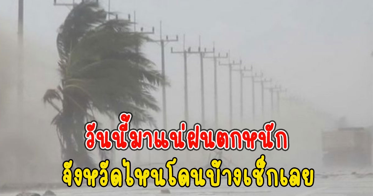 วันนี้มาแน่ กรมอุตุนิยมวิทยาเตือน มรสุมมีฝนตกหนักถึงหนักมาก จังหวัดไหนโดนบ้างเช็กเลย