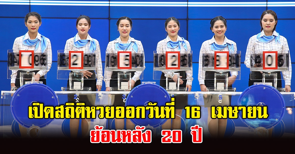 สถิติหวยออกวันที่ 16 เมษายน ย้อนหลัง 20 ปี