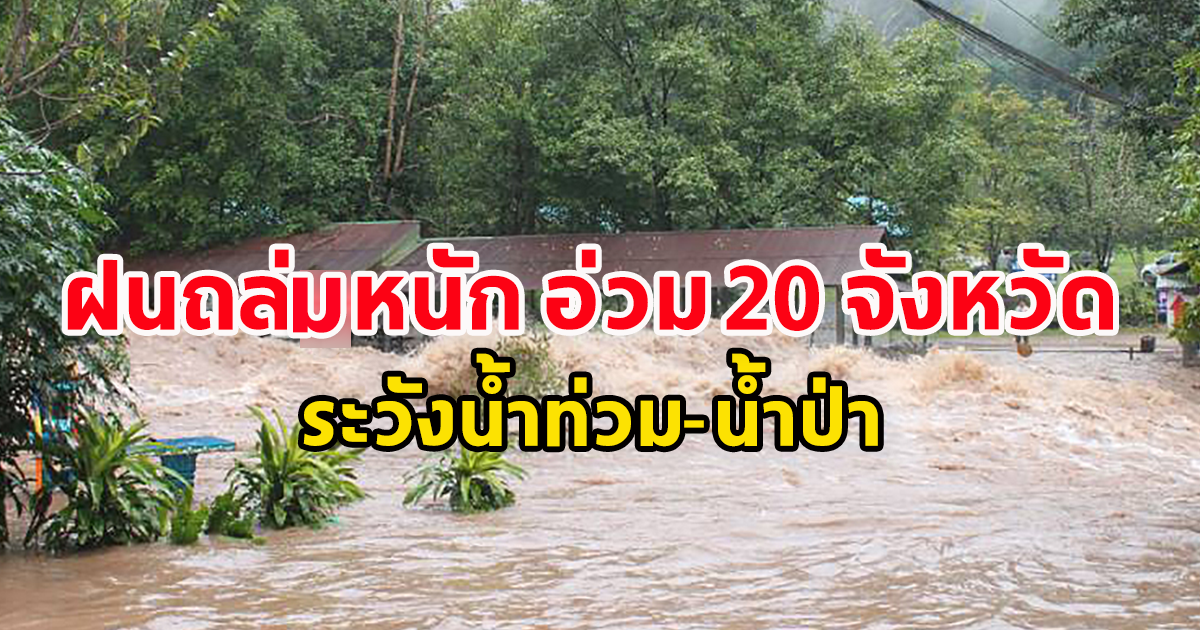 กรมอุตุเตือน สภาพอากาศวันนี้ ฝนถล่มหนัก เหนือ-อีสานอ่วม 20 จังหวัด ระวังน้ำท่วม-น้ำป่า