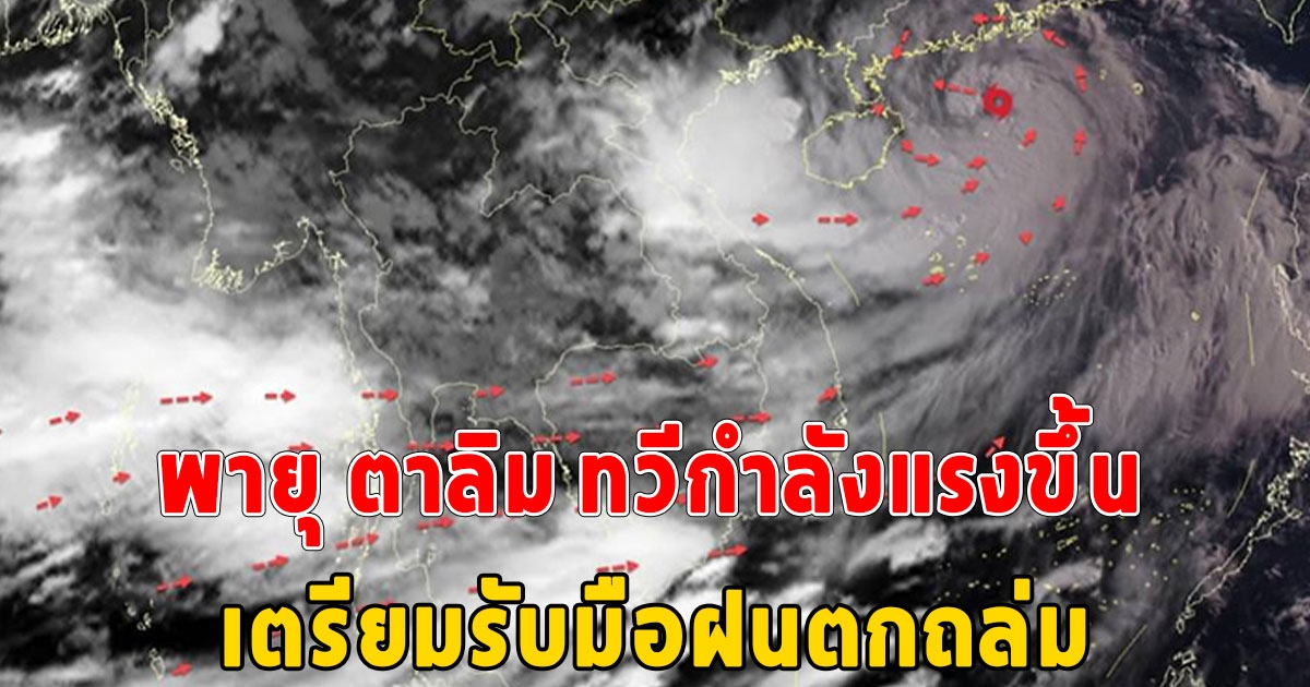 อุตุฯ ประกาศเตือนพายุ ตาลิม ทวีกำลังแรงขึ้น เตรียมรับมือฝนตกถล่ม 17-20 กรกฎาคม 2566